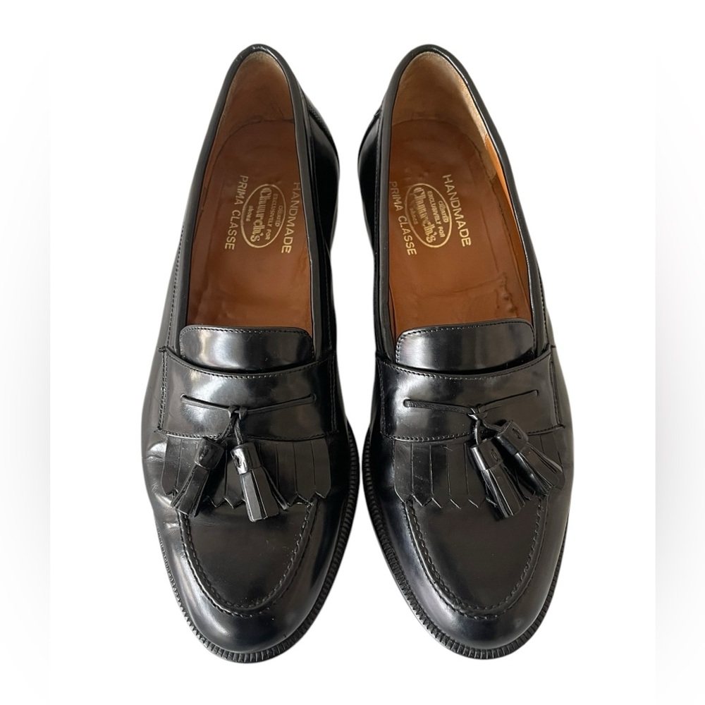 Church's Handmade Shoes Prima Classe Black Tasseled Kiltie Loafers Mens 8.5 M